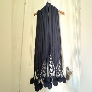Navy wool blend scarf